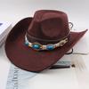 Western Cowboy Style Tibetan Fashion Top Hat Autumn/Winter New Collection Deer Skin Velvet Large Edge Riding Hat