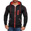 Men's Hooded Sweatshirt, Contrasting Color Sweatshirt, Sports  Zipper Casual Jacket