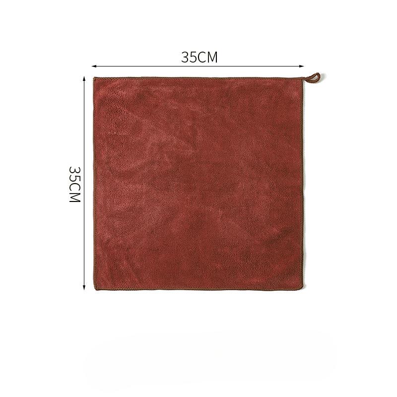 

Чистящее полотенце Тряпка для мытья посуды Абсорбирующая утолщенная ткань из тонкого волокна для мытья посуды Бытовая чистка Очистка стекла 35*35cm кофейный