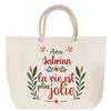 Rope Handle Beach Bag - PLANETEE - Sabrina Life Is Prettier - Large Size - Cotton - Made In France