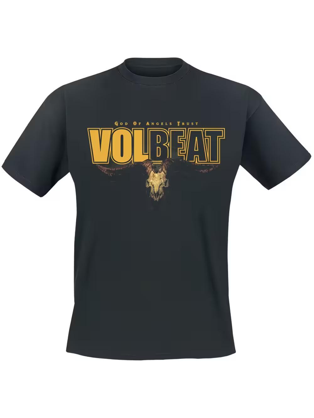 Volbeat Official Men S Heavy Metal Band T-Shirt - Graphic Tee Featuring God of Angels Trust with Ram Head & Volbeat Logo XXXL
