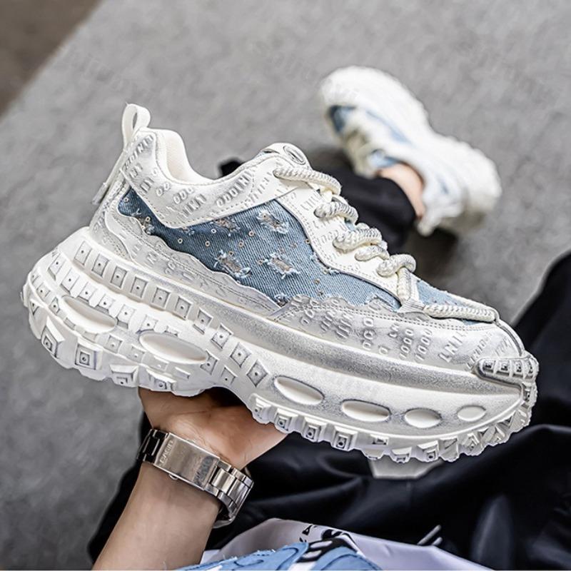 Fashion Niche Designed Casual Thick Soled Men's Shoes 2025 Autumn Low Top Comfortable Versatile Fashion Trend Non Slip Platform sneakers