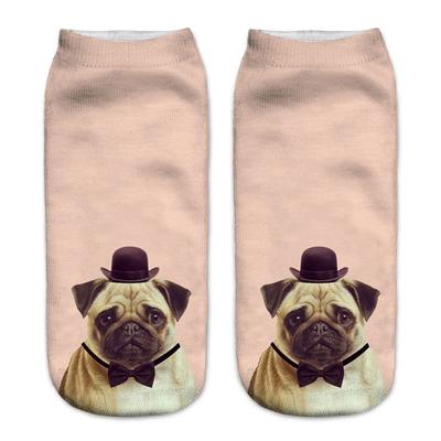 1 Pair 3D Printed Socks Puppy Dog Low Cut Socks Printing Style Male Female Christmas Wear