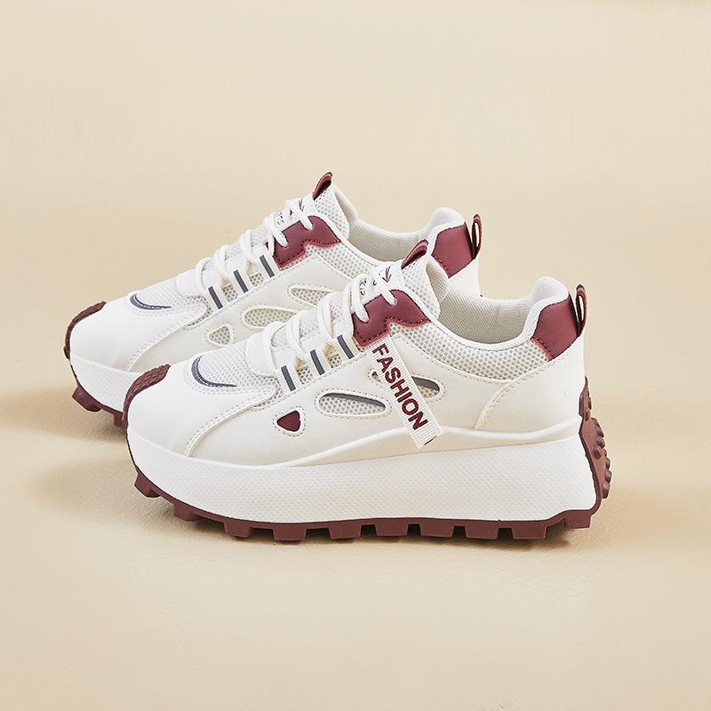 Spring dad shoes new female student platform sports running heightening casual shoes