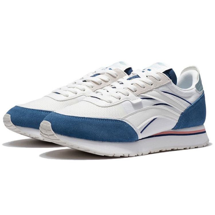 Li-Ning Wind Rider Non-Slip Shock Absorbing Durable Low-Top Sports Casual Shoes Men Sneakers White Blue AGCR195-13