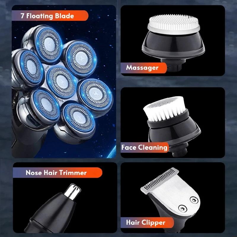 Multifunkční sedmibřitý holicí nástroj Elektrický holicí strojek Samoholicí zastřihovač chloupků