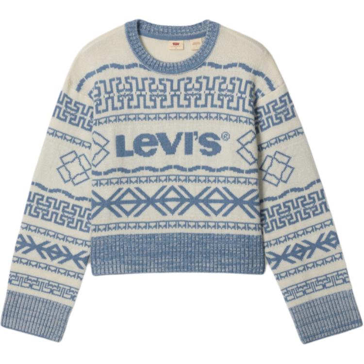

Levis Winter Warm Series Casual Comfortable Letter Print Pattern Knit Crew Neck Long Sleeve Sweater Women sweater 0051M-0000 S