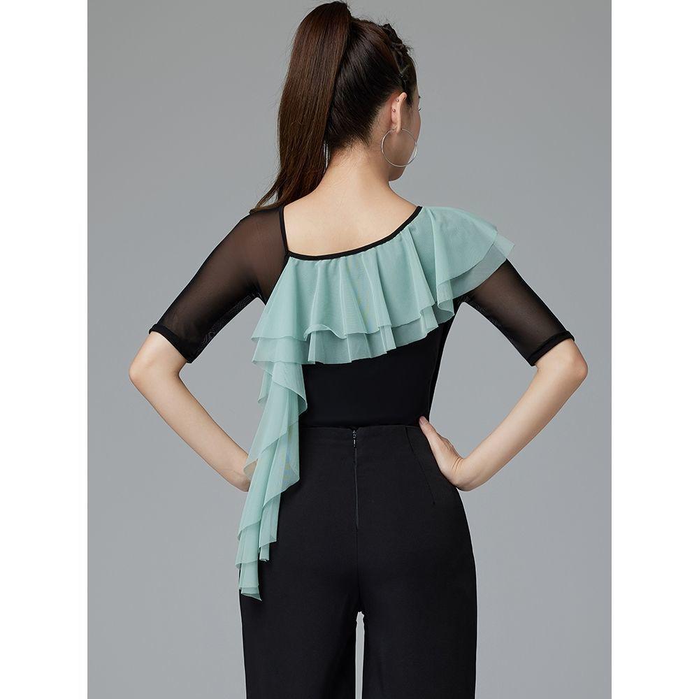 Women's Modern Latin Dance Practice Top - Elegant Style for Europe, America, and Southeast Asia