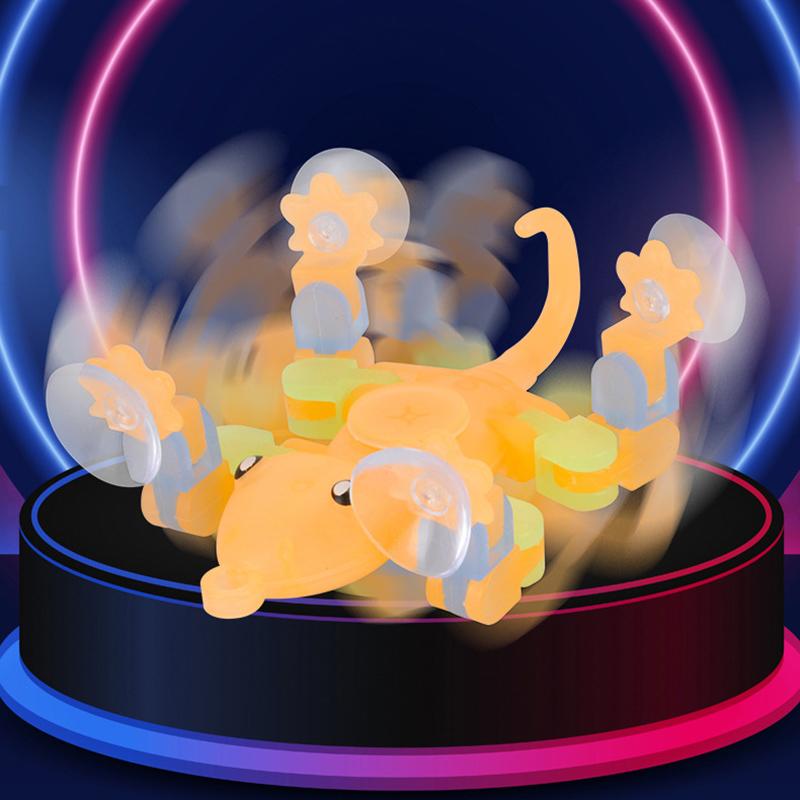 Creative Luminous Gecko Deformation Fingertip Gyro Bionic Sucker Hook Cartoon Gecko Children's Ornaments