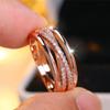Cute Female White Zircon Stone Engagement Ring Vintage Rose Gold Color Wedding Jewelry For Women