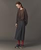 Awi Wool Blend Tucked Skirt_D Navy_Charcoal