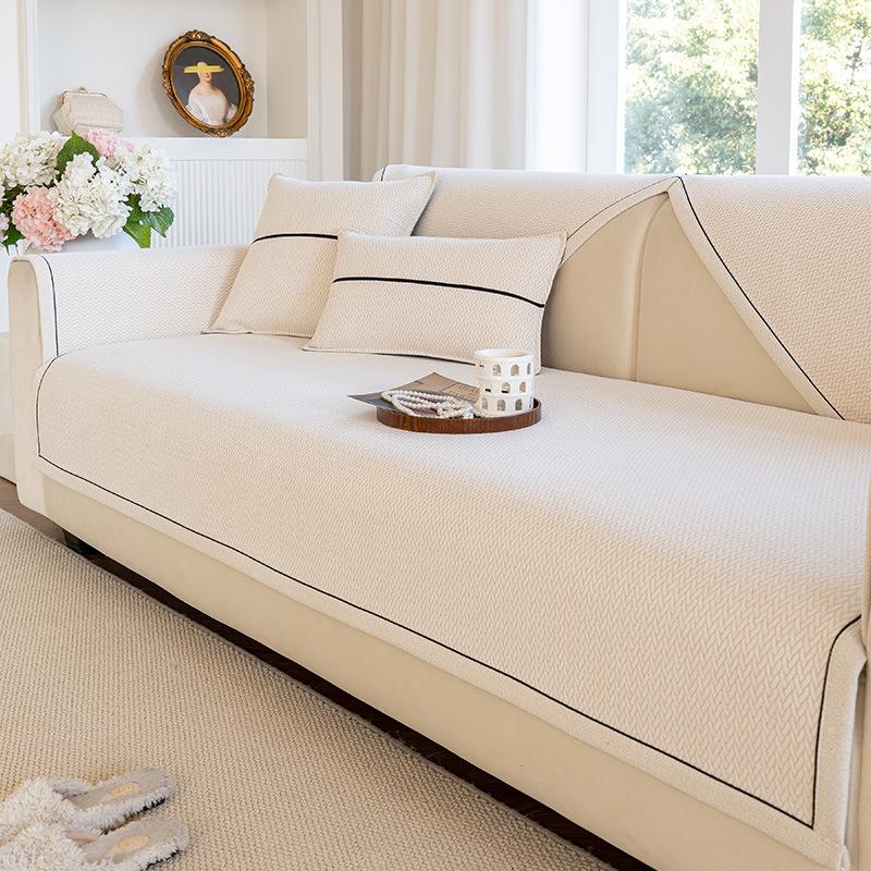 Living Room Light Luxury Simple Sofa Cushion Chenier Non-Slip Straight Row Sofa Cover Four Seasons Universal Breathable Sofa Cover