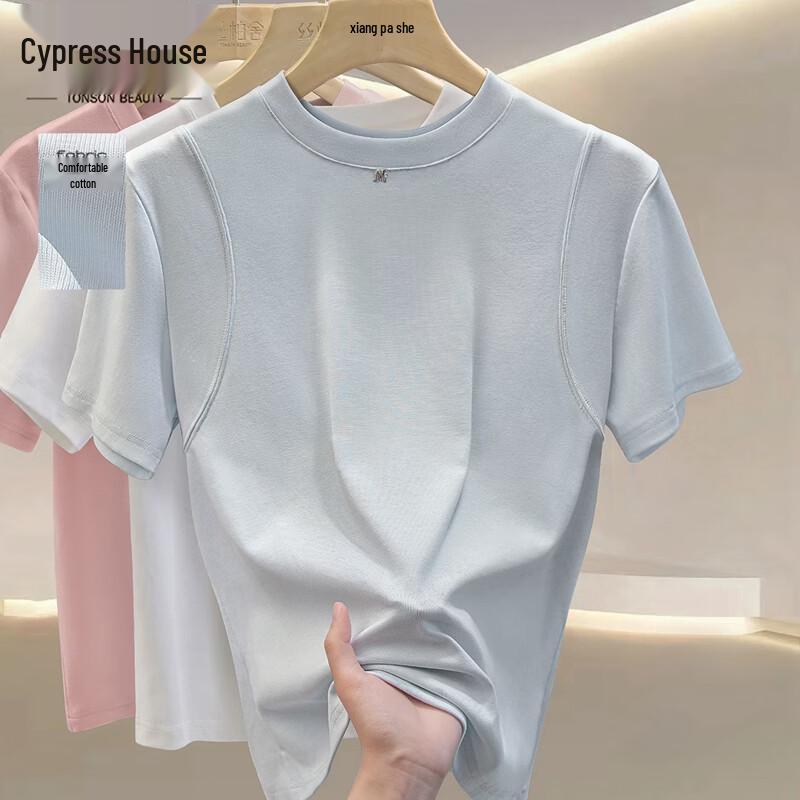 Women s Slim Fit Solid Crew Neck Short Sleeve T-Shirt L