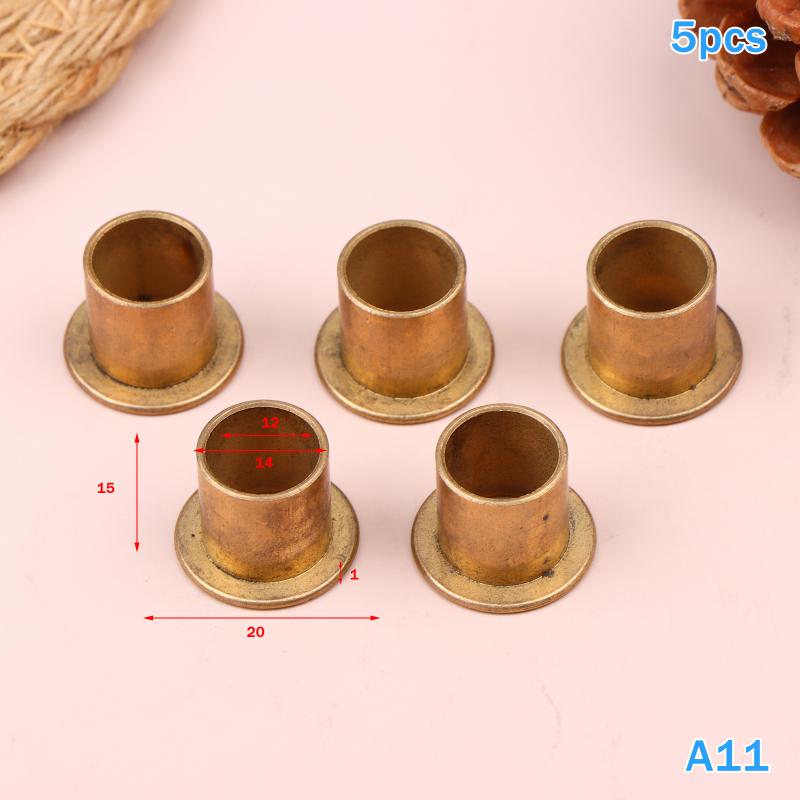 5Pcs Flanging Self-Lubricating Bearing Powder Metallurgy Oil Guide Sleeve With Edge Step Shoulder Flange Bushing Copper Sleeve