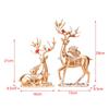 2x Reindeer Figurines Resin Deer Statues Craft Home Decor Elk Sculpture Ornament for Wedding Cabinet