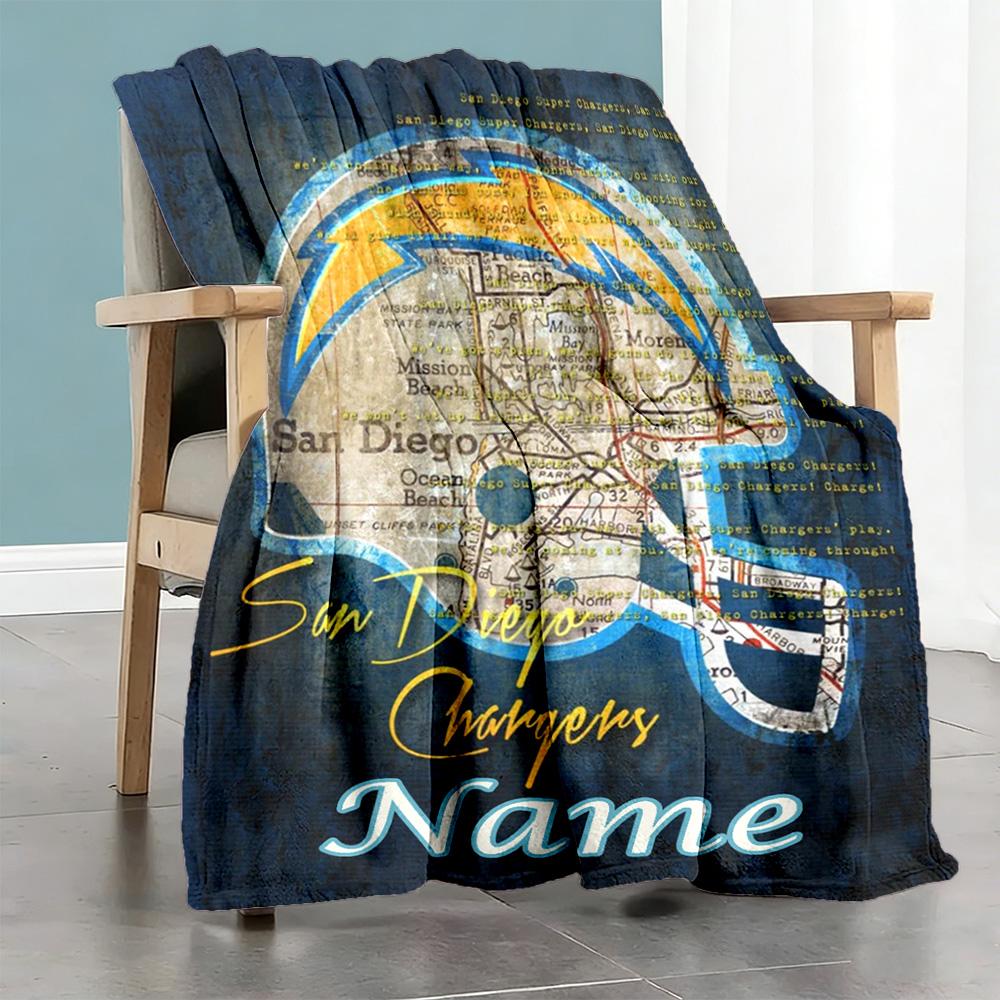 Football Cap Customize Your Name Blanket Gift Personalized Blanket Comfortable Perfect for Chair Bedding Bed Picnics Four Seasons Universal