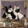 1pc Black and White Cat Cartoon Tapestry Wall Hanging for Living Room Bedroom Decoration Includes Simple Installation Kit