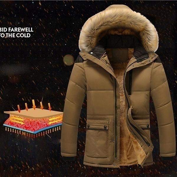 Winter Coat Plus Size Men Jacket Warm Overcoat Outwear Cotton Hooded Down Coat