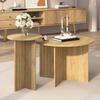 Modern 2-Piece Wood Nesting Table Set – Round Couch Tables & Coffee Tables in Scandinavian Design, Space-Saving, Sturdy MDF/PB Construction