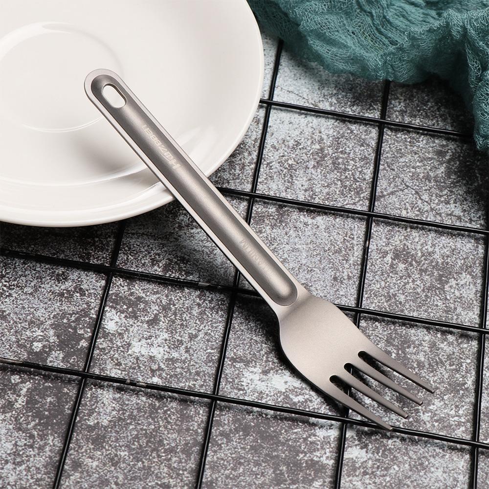 Pure EDC Camping Tool Titanium Cookware Outdoor Picnic Accessories Long Handle Spoon Cutlery Fork