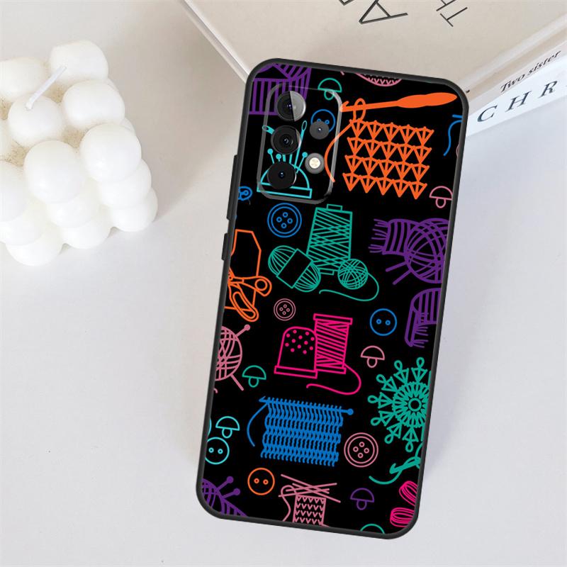 sewing machine tailor pattern For Samsung Galaxy A53 A33 A55 A35 A15 A22 A32 A52 A54 A34 A14 A56 A36 A26 A16 A05 A06 Case