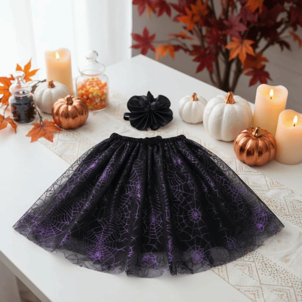 Purple Black Mesh Porch Geese Clothes Witch Hat Included Goose Witch Skirt  Porch Decoration