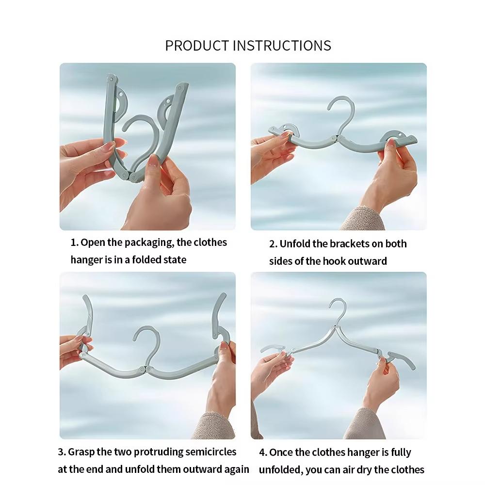 20PCS Folding Clothes Hanger Travel Portable Clothes Hanging Rack Space Saving Home for Dress Pants Suit Student Dormitory