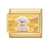 New Lovely Cat Dog Flowers Gold Color Italian Charm Links Fit 9MM Stainless Steel Bracelet Women Men DIY Making Christmas Gifts