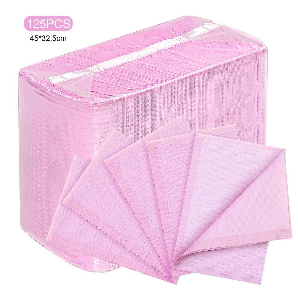 20/50/125pcs White Pink Waterproof Nail Art Table Towels Mat Disposable Foldable Nail Table Mat Nail Art Pad For Salon Practice