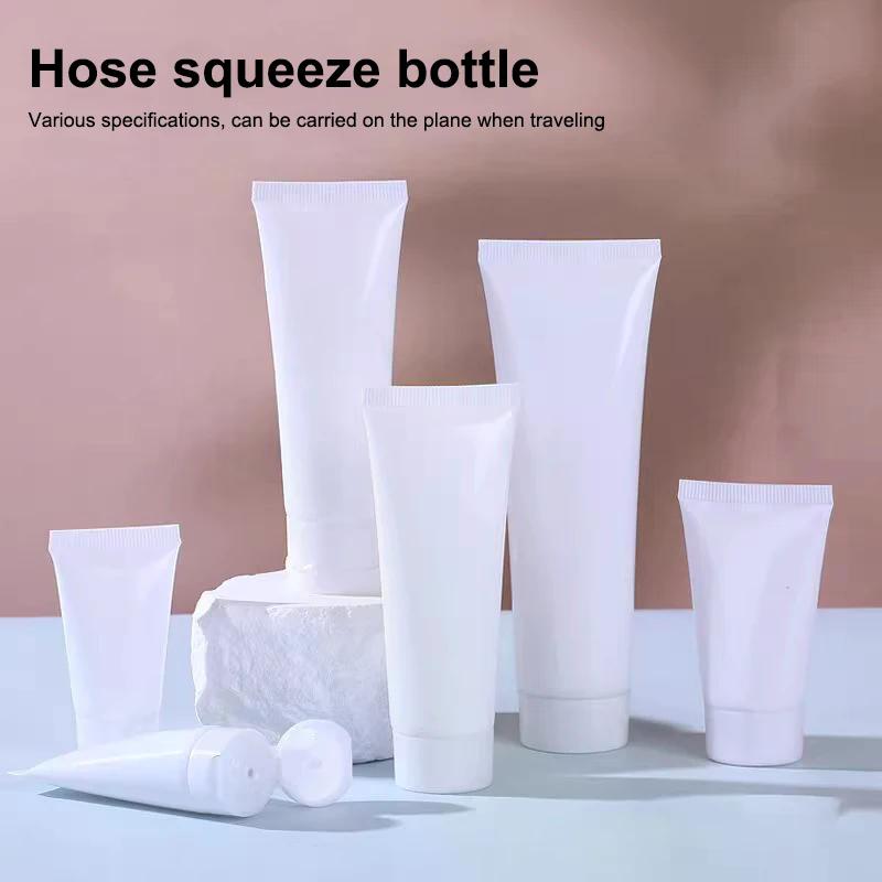 10 Piezas 15/20/30/50/100ml Blancos Tapa Flip Vacíos Tubos Exprimidor Recargables A Prueba de Fugas Viaje Para Crema de Manos Cuidado de la Piel Loción DIY