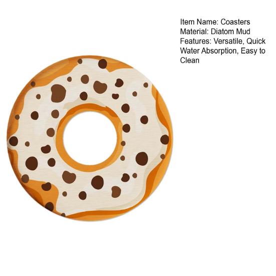 Sottobicchiere Diatomee Forma Ciambella per Tazza da Scrivania Tappetino Asciugatura Rapida Assorbente Acqua Resistente al Calore Antiscivolo Carino Decorazione Cucina Ufficio