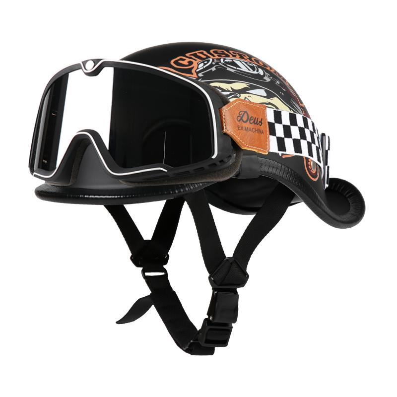 VGV Half helmet motorcycle helmet Electric Vehicle bike Riding Locomotive for Cruiser Retro Four seasons Unisex teenager child