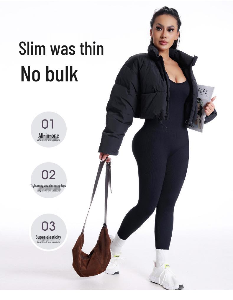 Women's Backless Seamless Ribbed Jumpsuit: Slimming Tank Bodysuit for Yoga