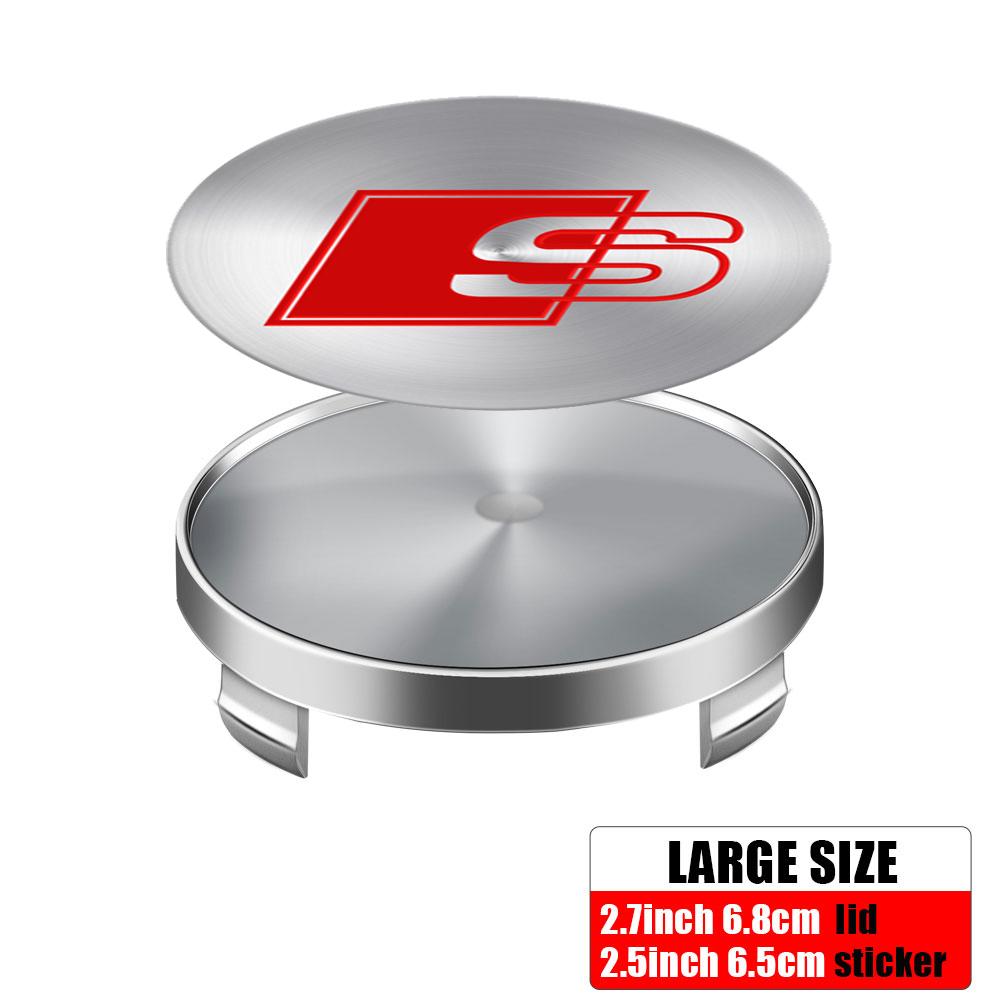 For Audi A360MM 63MM 68MM Car Wheel Center Cover Badge Hub Caps Emblem Decoration for AUDI S RS R A3 8P S3 A4 B6 B7 A6 A5 Q3 Q5 Q7 A2 A7 A8