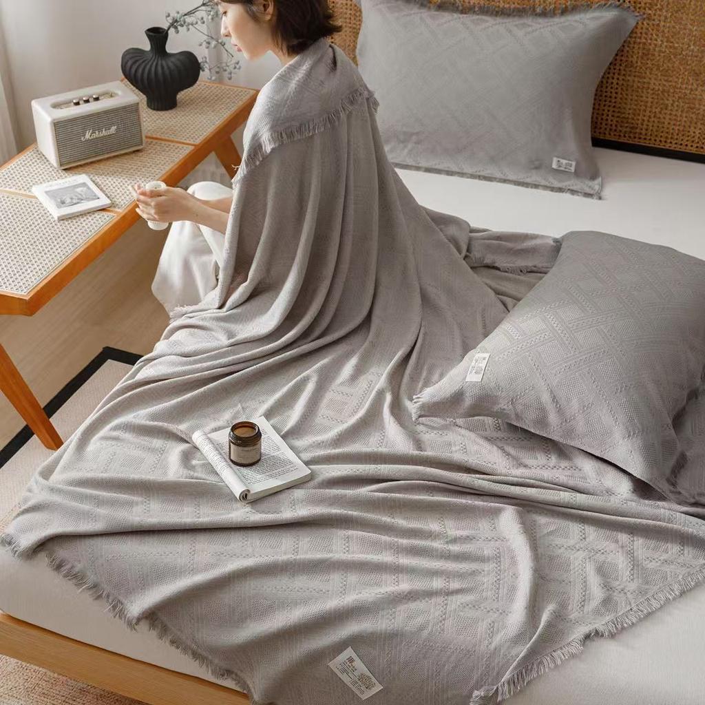 2026 Lyocell Leinen Decke Mit Quasten A-Klasse Kühlendes Handtuch Überwurf Sommerdecke Jacquard Bettlaken Twin Queen Size Bettwäsche