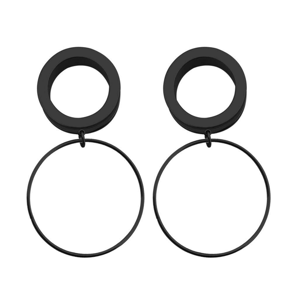 

Большой круг из нержавеющей стали, затычки для ушей, туннели, большое кольцо, серьги-обручи 6mm чёрный