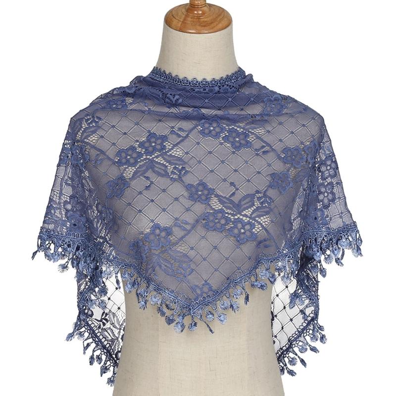 Floral Lace Head Scarf Chapel Veil for Women Girl Hair Bandanas Ethnic Mantilla Veil Women Headpiece Exotic Headscarf