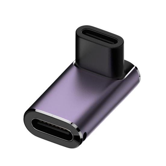 USB C Right Angle Adapter 240W PD 8K@60Hz Video Charge Adapter 40Gbps Data Transfer LED Light Metal Adapter for MacBook Pro for IPad Pro