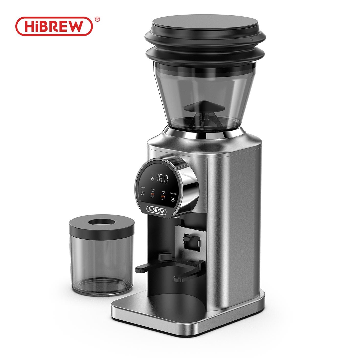 Râșniță electrică de cafea HIBREW G3plus, 31 Setări de măcinare, Râșnițe conice din titan, Antistatică cu plasmă, Cronometru touchscreen 1-60s, Portafiltru 51/58mm