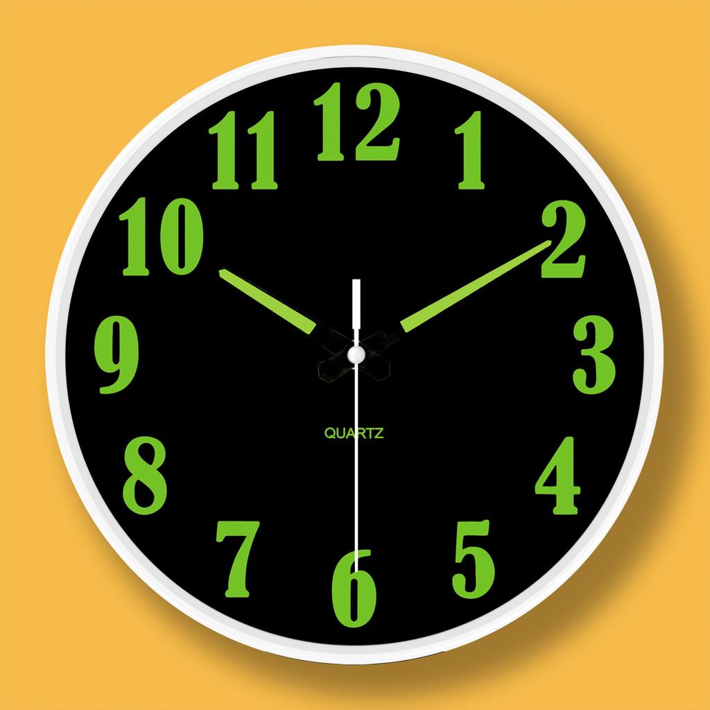 Minimalist Quartz Wall Clock With Luminous Hands For Bedroom Use