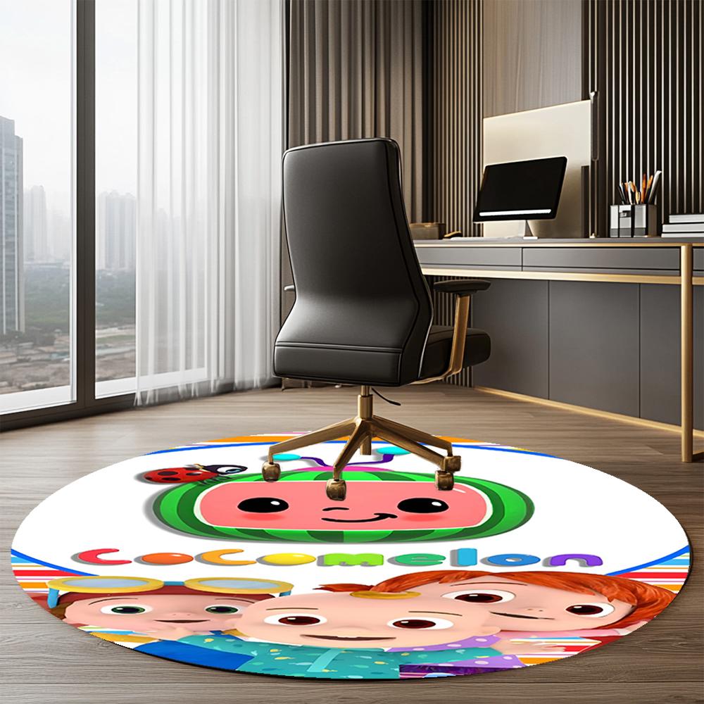 Cocomelon Printed Round Rug Carpet Chair Rug Area Rug Entryway Doormats,for Office Chair Living Room Bedroom Kitchen Room.