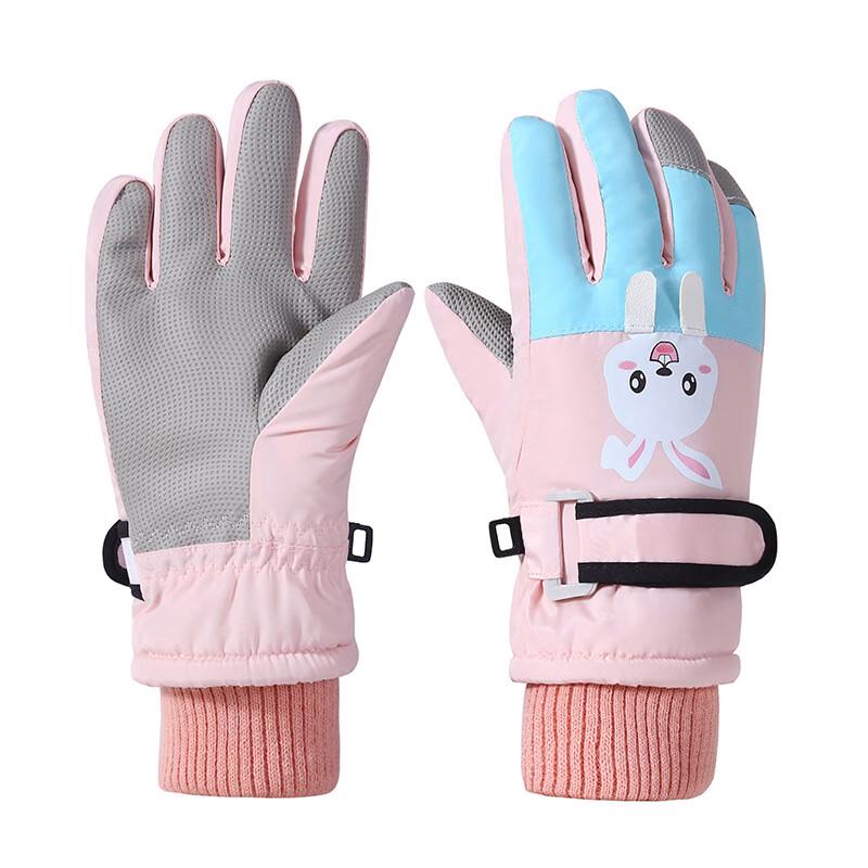 Tingbai Kids  3D Rabbit Winter Ski Gloves