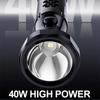 Top corner mode of LED portable flashlight with cellular side light supports TYPE-C charging.