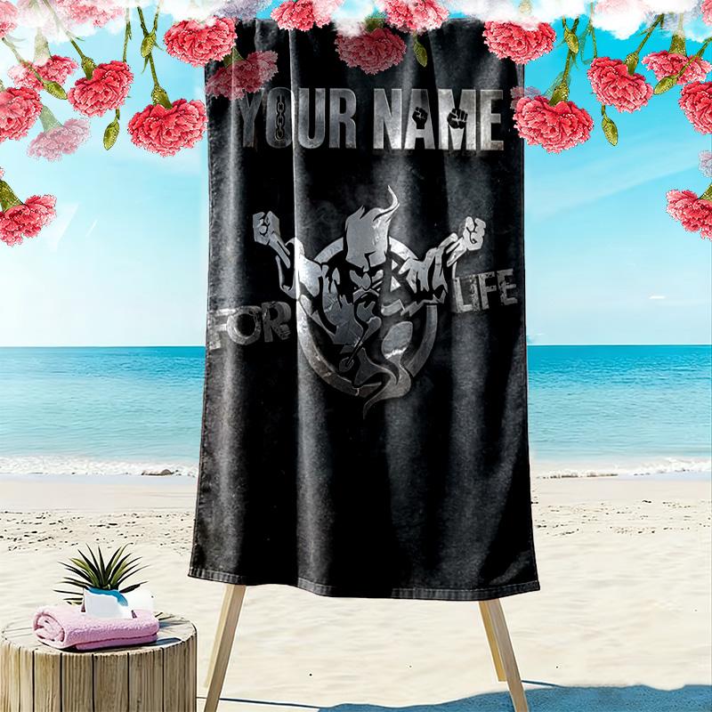 Name Custom Thunderdome Print Beach Towel, Large Soft Quick Dry Towel for Beach Camping Swimming