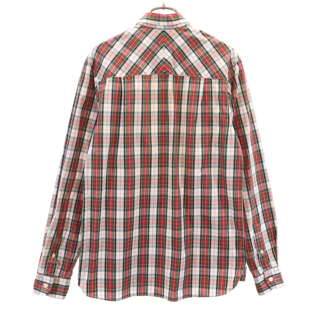 Fred Perry Check Pattern Long Sleeve Button Down Shirt S Red Men's Used