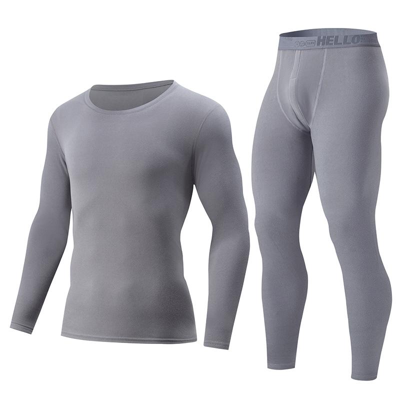 1/2/4-Piece Men's Fall/Winter Thermal Underwear Fashion Joker Long-sleeved Trousers Home Suit Youth Sports Elastic Waist Pants