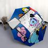 1pc BT21 Characters Outdoor Umbrella - Automatic Opening/Closing, Portable 3-Fold Design, 8-Rib Iron Frame, Perfect Gift for Fans, Travelers, Dai