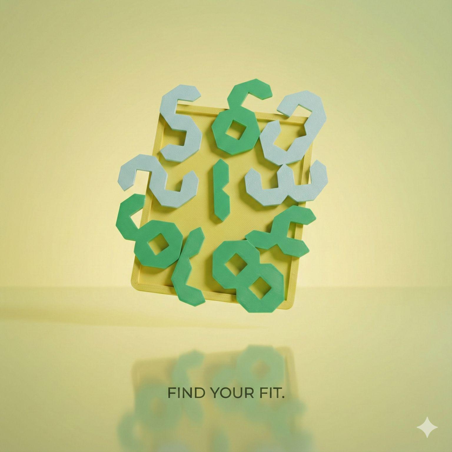 Challenging Geometric Puzzle: 23-Piece Transparent Brain-Building Blocks for Adults