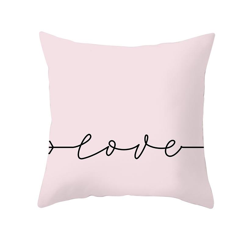Pink Series Valentine's Day Peach Skin Pillowcase Home Sofa Cushion Cover Square Pillowcase