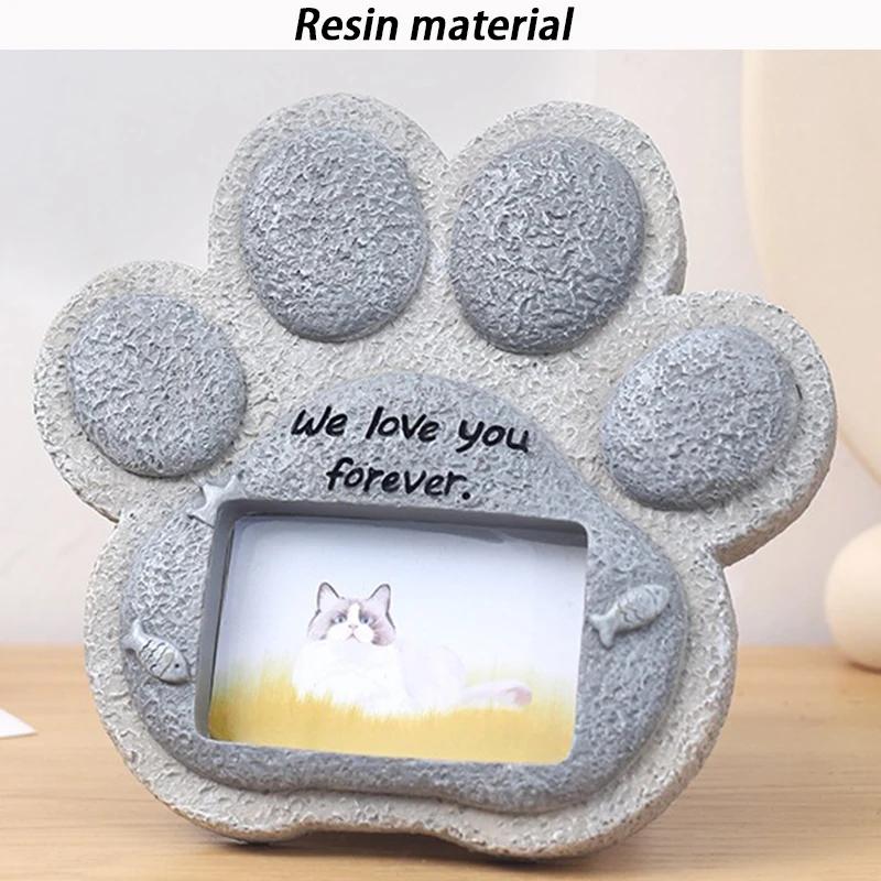 Resin Pet Gravestones Memorial Funeral Dog Cat Tombstone Photo Frame Saving Memorials Gravestones Dogs Keepsake Garden Ornament